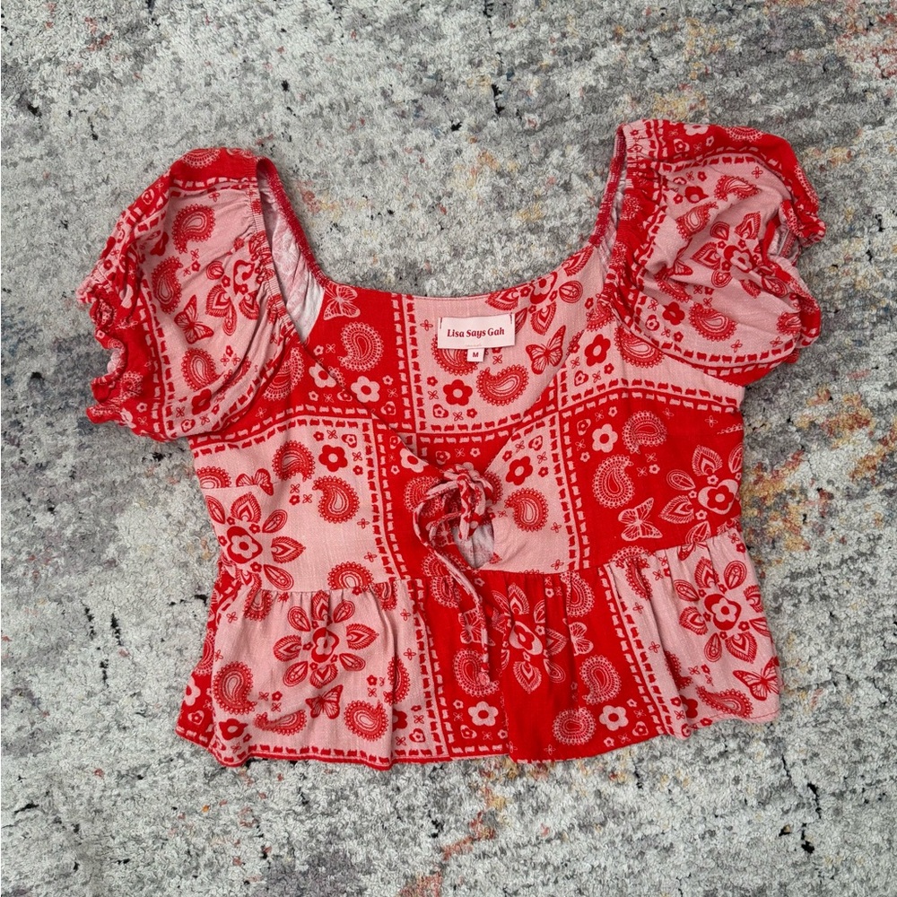 Lisa Says Gah Lily Top - Bandana / M